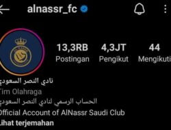 Gandeng Cristiano Ronaldo Followers IG Al Nassr Capai 4,3 Jt