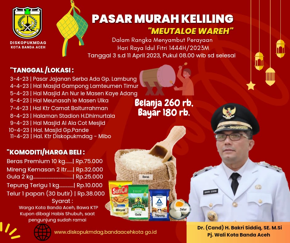 Kabar Gembira, Jelang Idul Fitri Pemko Kembali Gelar Pasar Murah