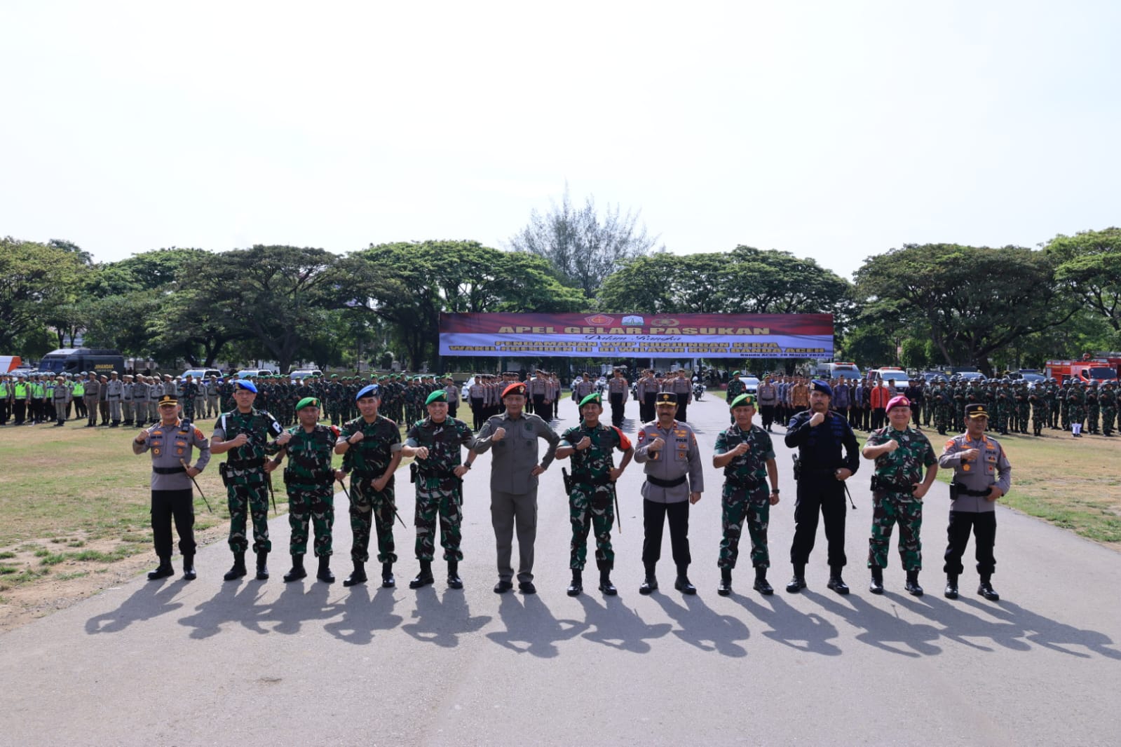 Pangdam IM Mayor Jenderal TNI Novi Helmy Prasetya, S.I.P, M.I.P pimpin Apel Gelar Pasukan Pengamanan VVIP di Lapangan Blang Padang Banda Aceh.