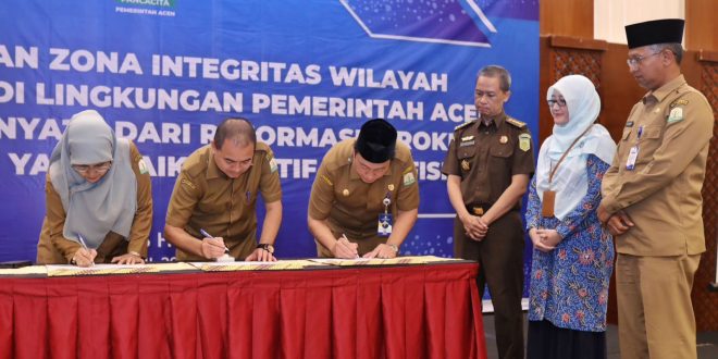Pemerintah Aceh Lakukan Pencanangan Zona Integritas Wilayah Bebas Korupsi, Dimulai oleh Tiga SKPA