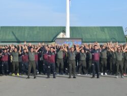 Pangdam IM dan Kapolda bersama Prajurit TNI Polri Kompak Olah raga dan Halal Bihalal bersama di Lapangan Blang Padang