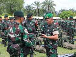 Kasdam IM Cek dan Periksa Kesiapan Ops Satgas Organik Batalyon RK 111/Karma Bhakti