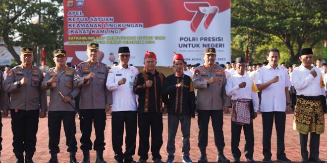 Asisten III Ikut Apel Bersama Kasat Kamling di Mapolda Aceh