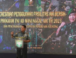 Pangdam IM menghadiri acara Peresmian Penggunaan Fasilitas Air Bersih Program TNI AD Manunggal Air Tahun 2023 dan Pencanangan Percepatan Penurunan Stunting secara Virtual oleh Bapak Kasad.