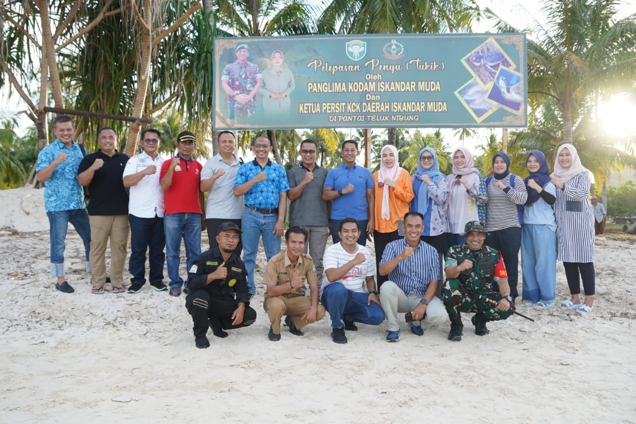 Pangdam IM Gelar Kegiatan Pelepasan Tukik jenis Penyu Hijau, Panen Kakap Putih dan penanaman Terumbu Karang di Teluk Nibung dan Pulau Panjang Kab. Aceh Singkil