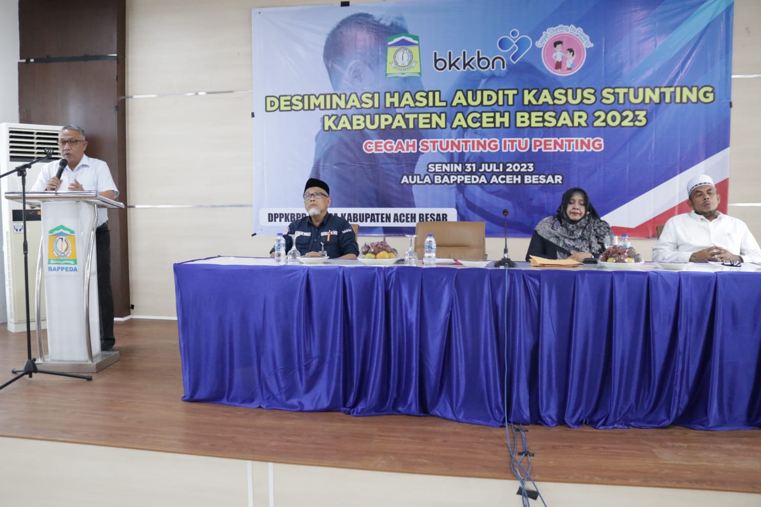 Wakili Pj Bupati, Asisten I Buka Desiminasi Hasil Audit Kasus Stunting Aceh Besar 2023