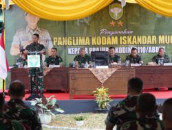 Pangdam IM dan Ibu Ketua Persit KCK Daerah Iskandar Muda melaksanakan Kunker ke Kodim 0110/Abdya.