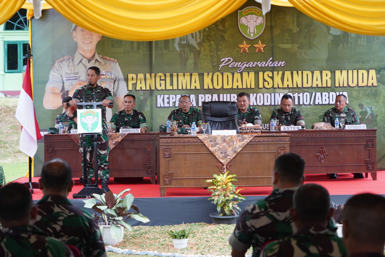 Pangdam IM dan Ibu Ketua Persit KCK Daerah Iskandar Muda melaksanakan Kunker ke Kodim 0110/Abdya.
