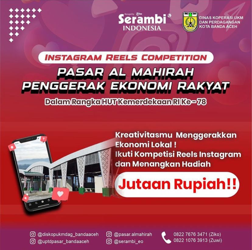 Diskopukmdag Banda Aceh Selenggarakan Kompetisi Video Reels Instagram