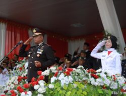 Kapolres Aceh Besar Jadi Irup Penurunan Bendera HUT ke-78 RI di Kota Jantho