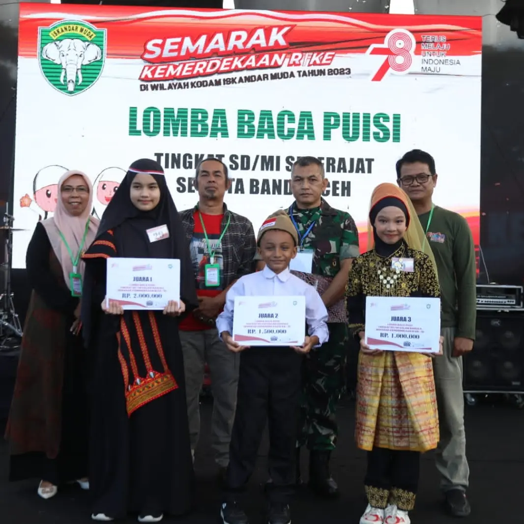 Hari Terakhir Semarak Kemerdekaan Kodam IM Gelar Lomba Baca Puisi