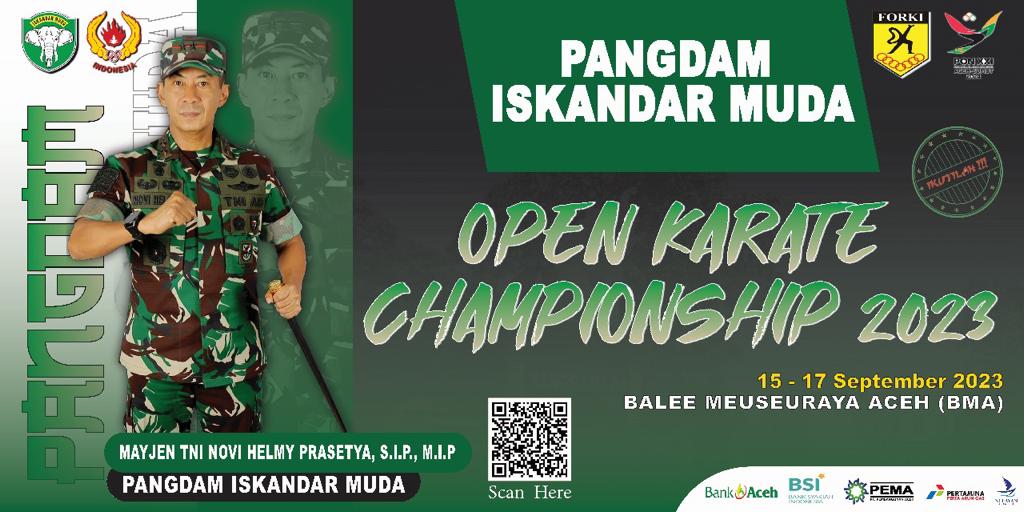 Kodam IM Gelar Kejuaraan Karate Piala Pangdam Iskandar Muda tahun 2023.