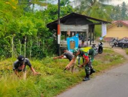 Babinsa Koramil 01/Bireuen Gotong Royong Bersama Masyarakat Sambut Maulid Nabi Muhammad SAW