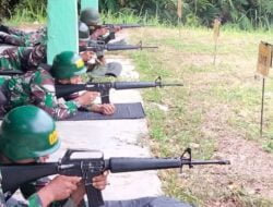 Kodim 0109/Aceh Singkil Laksanakan Latihan Menembak Senjata Laras Panjang Triwulan III