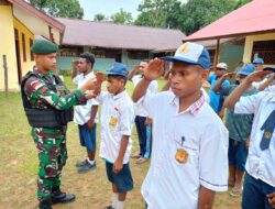 Satgas Pamtas RI – PNG Yonif RK 111/KB Tanamkan Wawasan Kebangsaan Dan Cinta Tanah Air Di Wilayah Terpencil Papua