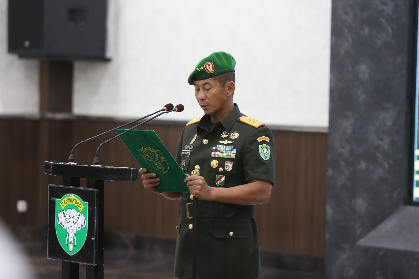 Pangdam IM pimpin upacara Sertijab dan Tradisi Satuan Pejabat Kodam IM.