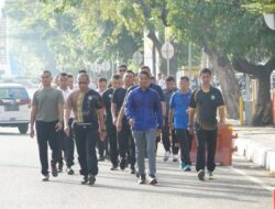 Pangdam IM dan Pejabat Utama Kodam IM Olahraga Bersama di Makodam IM.