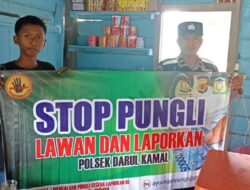 Personel Polsek Darul Kamal Sosialisasi STOP Pungli
