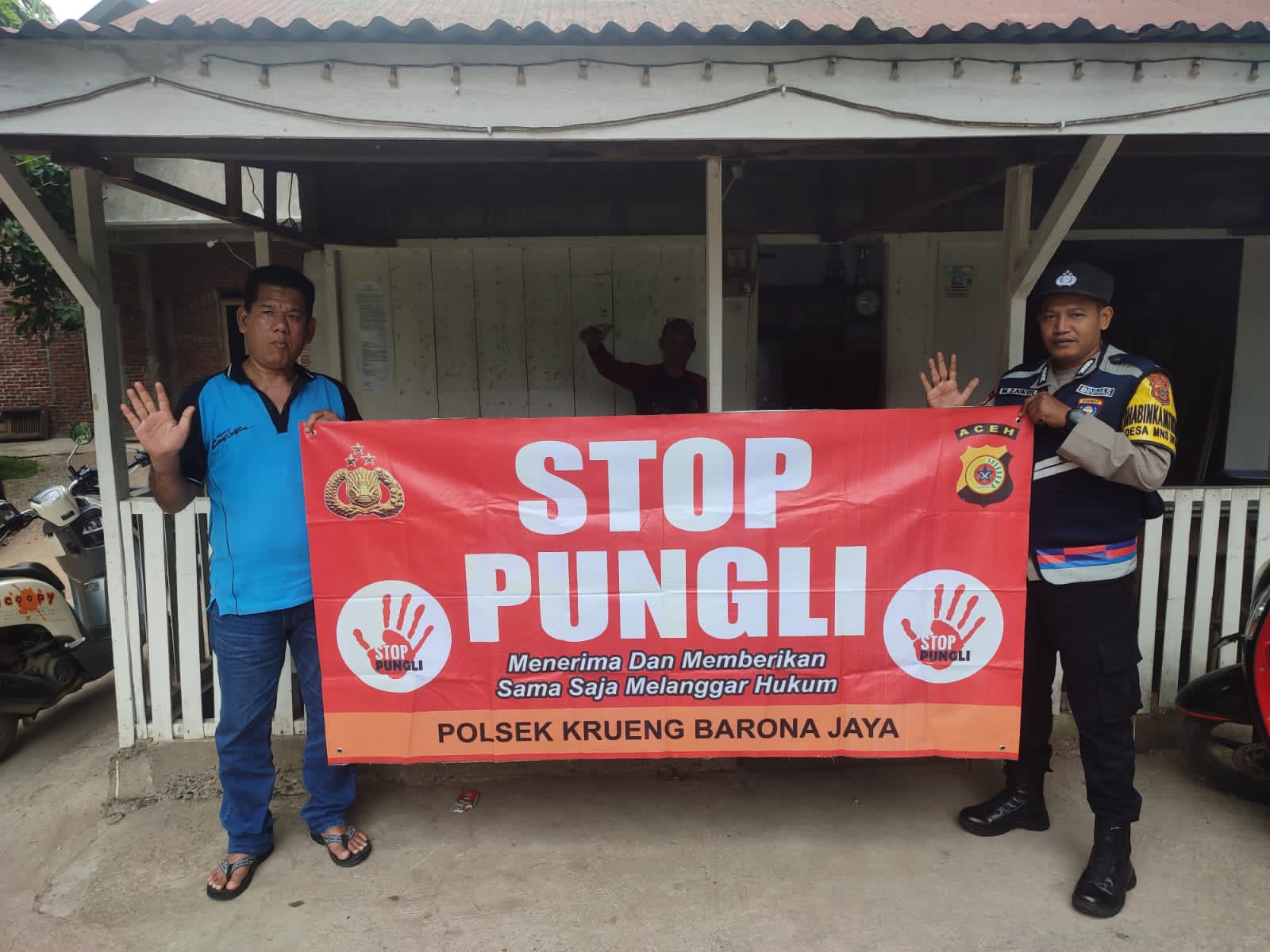 Personel Polsek Blang Bintang Sosialisasi STOP Pungli