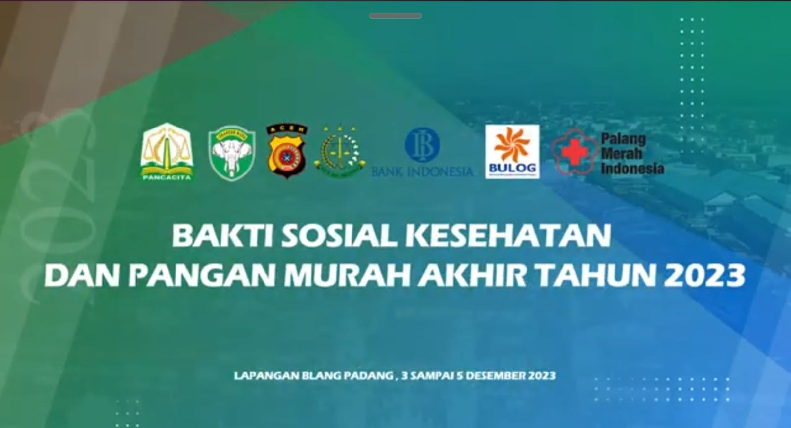 Kodam IM, Polda Aceh dan Pemerintah Provinsi Aceh Gelar Acara Bakti Sosial Kesehatan dan Pangan Murah Akhir Tahun 2023.