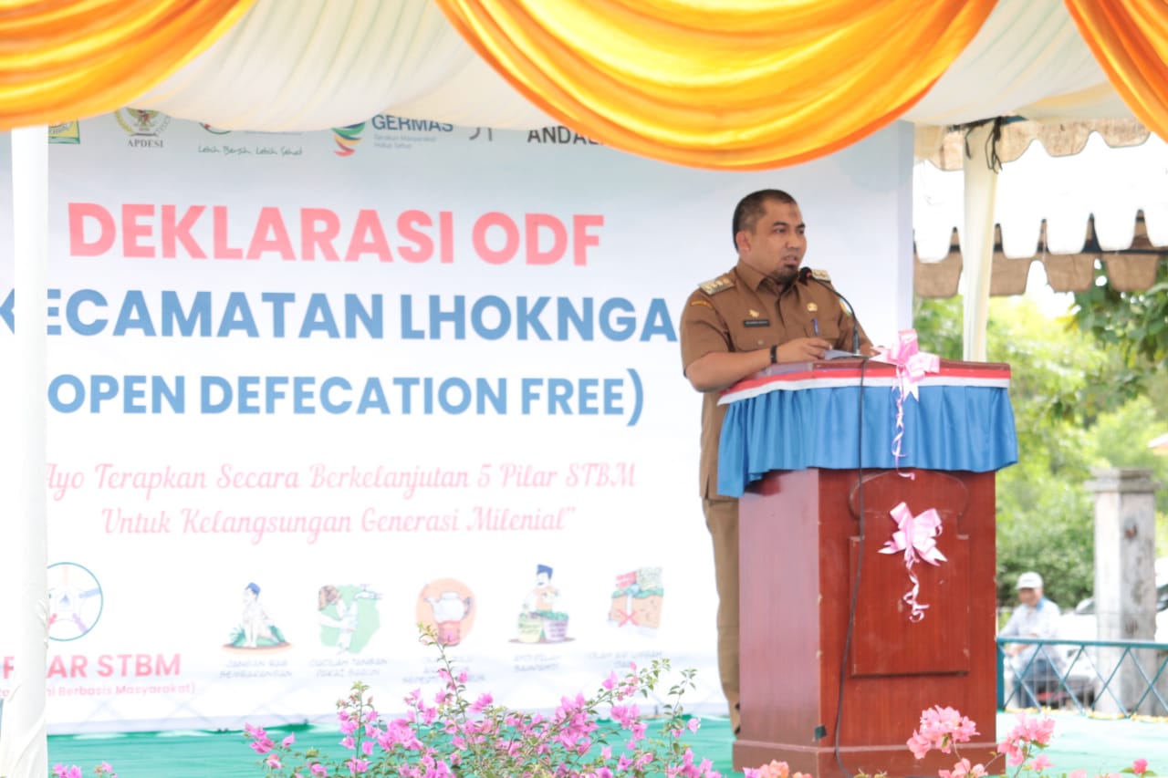 Pj Bupati Aceh Besar Deklarasi Kecamatan ODF di Lhoknga