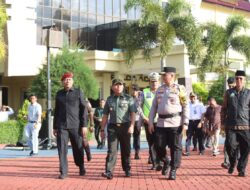 Kasdam IM Hadiri Apel Gelar Pasukan Pengamanan Nataru di Mapolda Aceh.