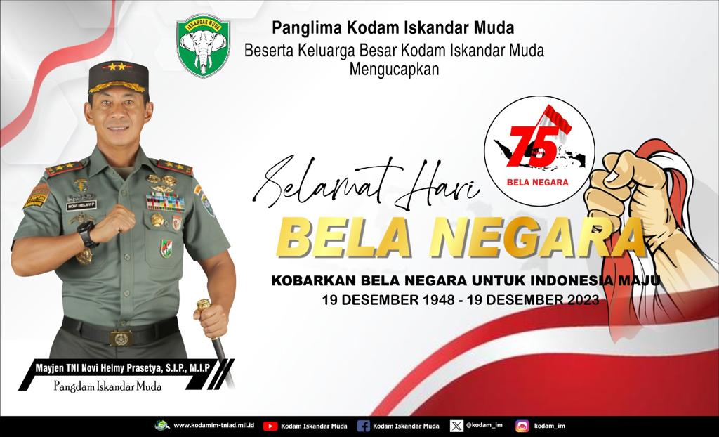 Pangdam IM pimpin Upacara Peringatan Hari Bela Negara Ke-75 Tahun 2023.