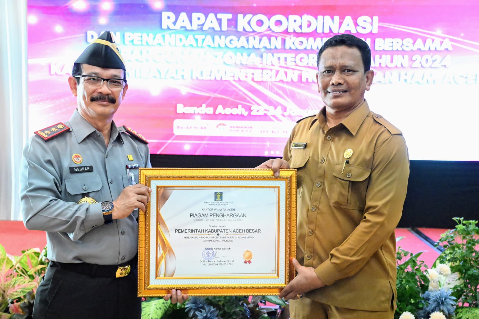 Aceh Besar Terima Penghargaan dari Kemenkumham Aceh