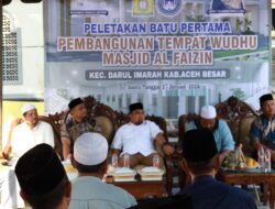 Pj Bupati Aceh Besar Letakkan Batu Pertama Pembangunan Tempat Wudhu Masjid Al Faizin