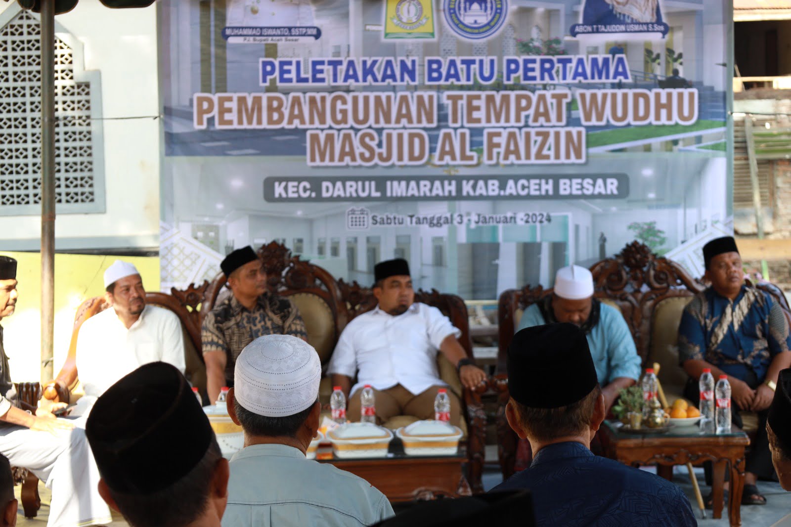 Pj Bupati Aceh Besar Letakkan Batu Pertama Pembangunan Tempat Wudhu Masjid Al Faizin