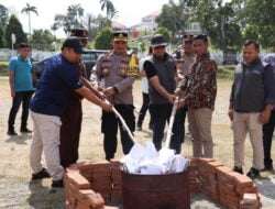 Forkopimda, KIP dan Panwaslu Aceh Besar Musnahkan Kelebihan Surat Suara Pemilu 2024