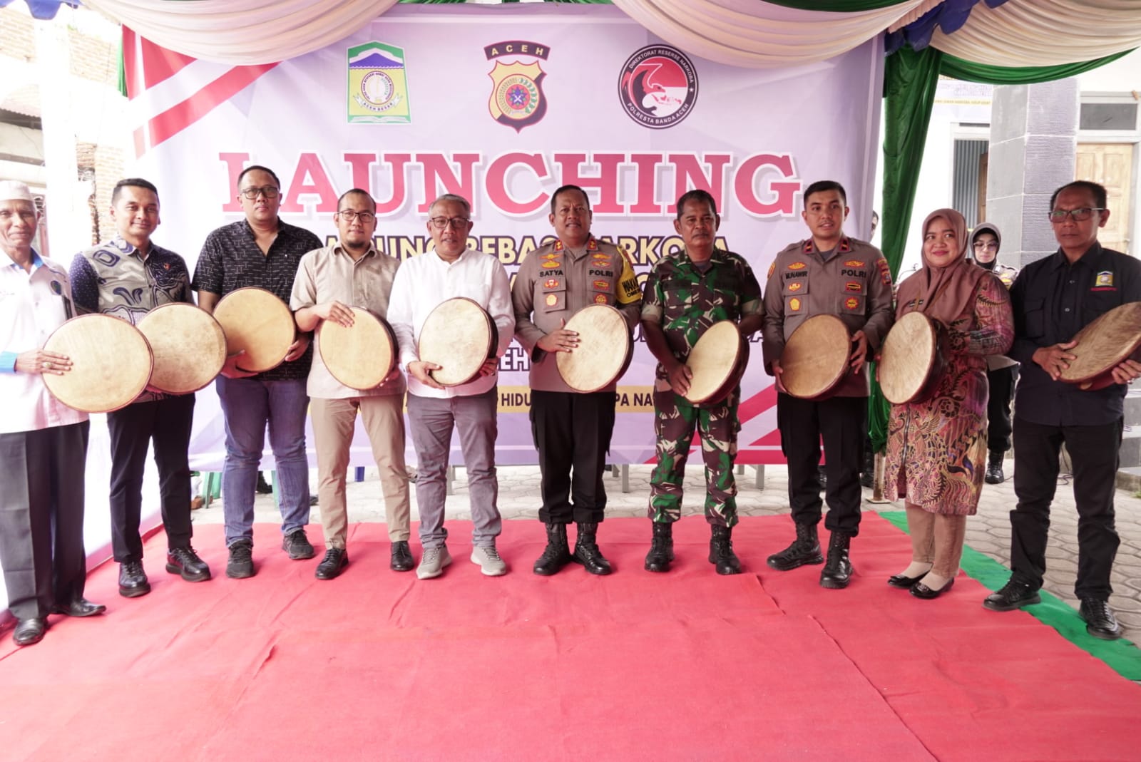 Wakili Pj Bupati, Asisten I Sekdakab Aceh Besar Launching Kampung Bebas Narkoba di Lampisang