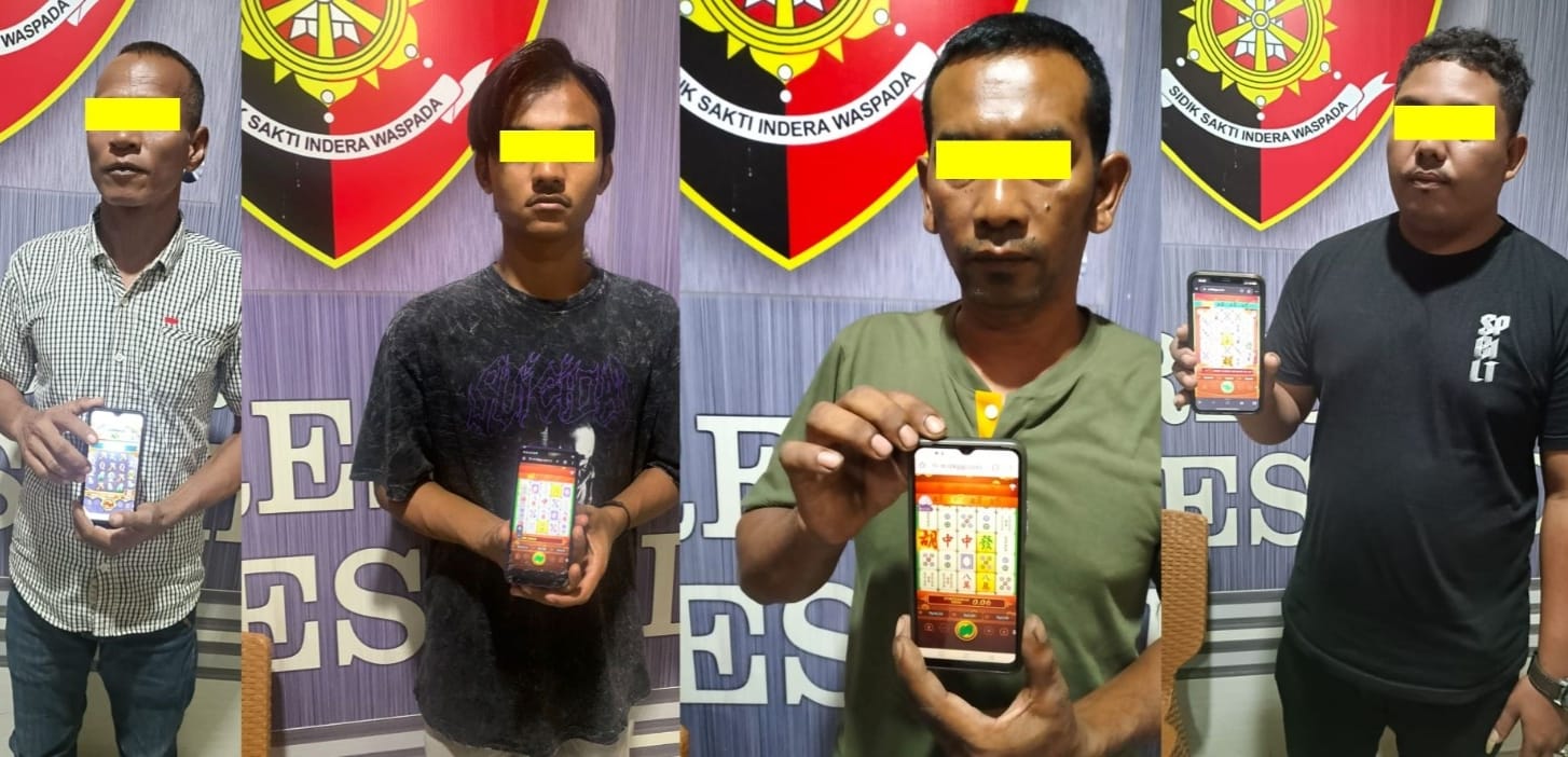 Polres Pidie Tangkap 4 Pelaku Judi Online