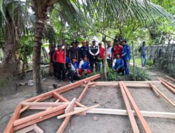 Meriahkan HUT Ke-20, Tagana Aceh Besar Kerja Sosial di Aceh Utara