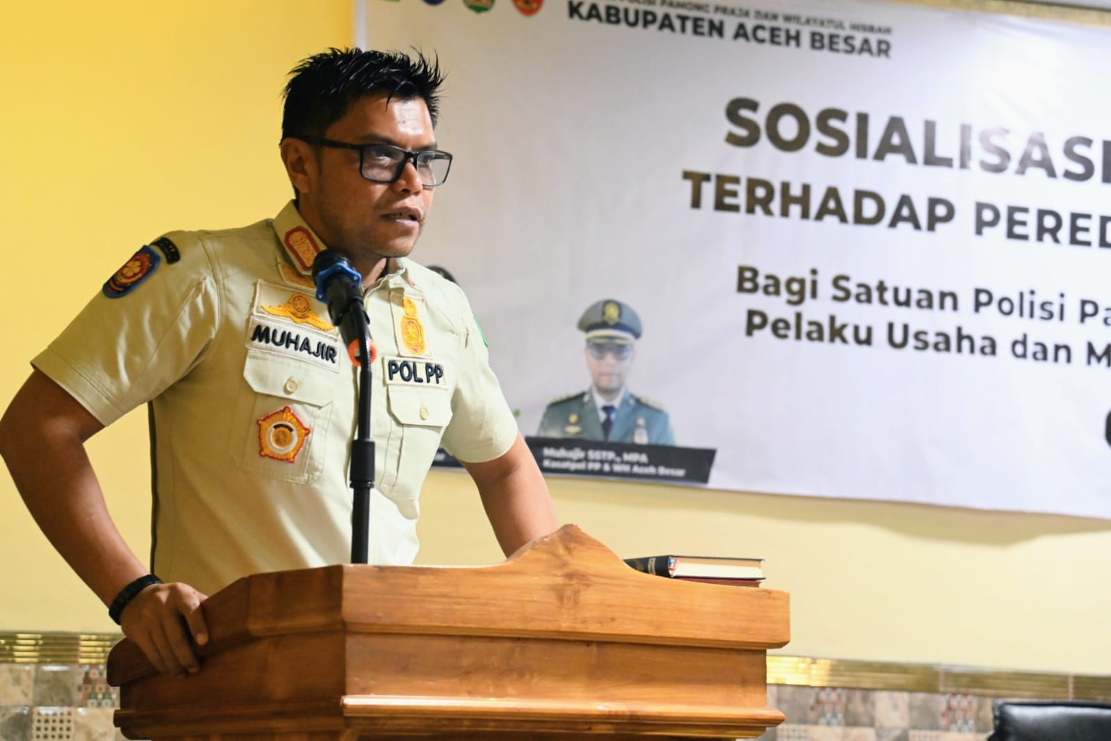 Berantas Rokok Ilegal, Satpol PP dan WH Aceh Besar Gelar Sosialisasi Penegakan Hukum