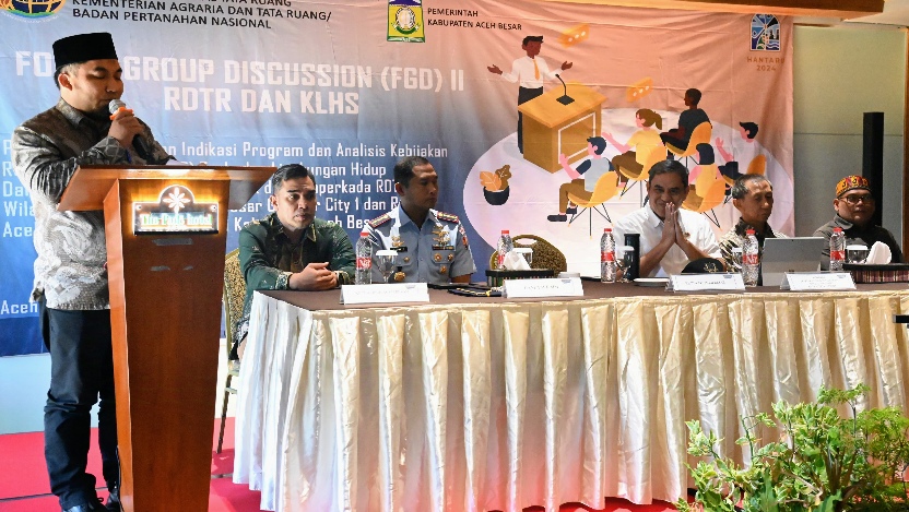 Pj Bupati Aceh Besar Sambut Dirjen BPTD Wilayah I Kementerian ATR/BPN RI di FGD II RDTR dan KLHS