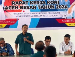 Kadisparpora Abdullah Buka Raker KONI Aceh Besar 2024