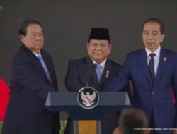 Kompak! Potret Prabowo, SBY dan Jokowi Tekan Tombol Peluncuran Danantara