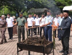 Danlanud SIM Hadiri Pemusnahan Barang Bukti Narkotika di Mapolda Aceh