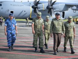 Pesawat A-400 TNI AU Mendarat Perdana di Aceh Dukung Kunker Menhan RI