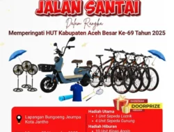 Panitia Uroe Lahe Aceh Besar ke-69 Sediakan Aneka Ragam Doorprize untuk Peserta Jalan Sehat